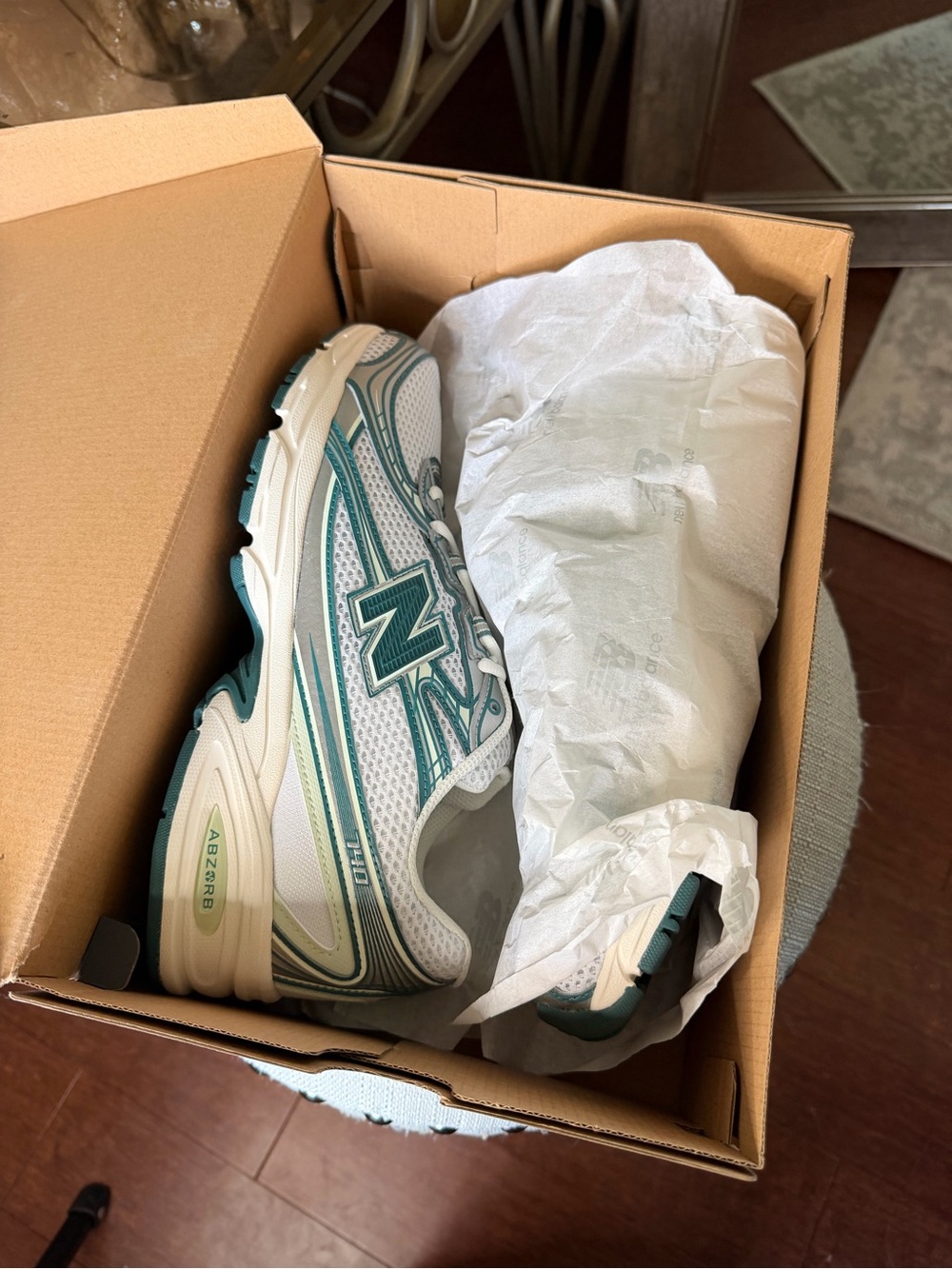 Men’s New Balance 740 White Green Size 10 - Picture 3 of 6